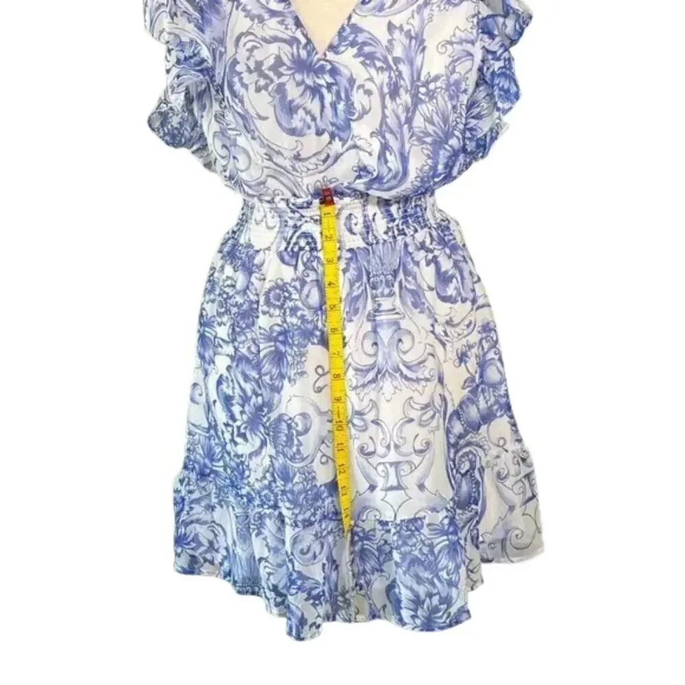 Express Blue and White Floral Mini Dress